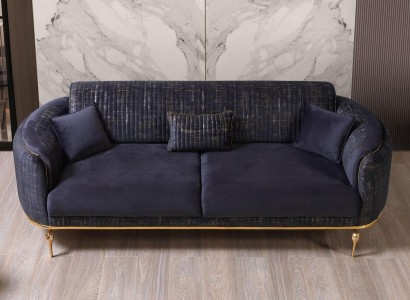 Wohnzimmer Sofa 3 Sitzer Blau Möbel Luxus Couchen xxl Möbel Couch Sofas